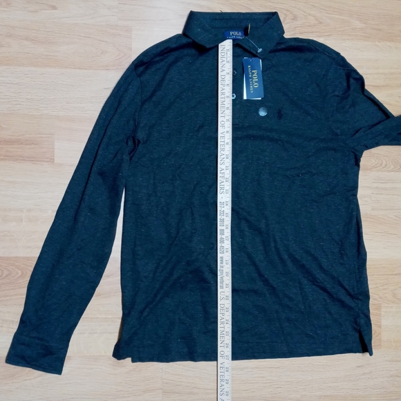 Polo Ralph Lauren Long Sleeve Cotton Polo Shirt Large NWT Gray Multi MSRP $125. - Picture 6 of 12